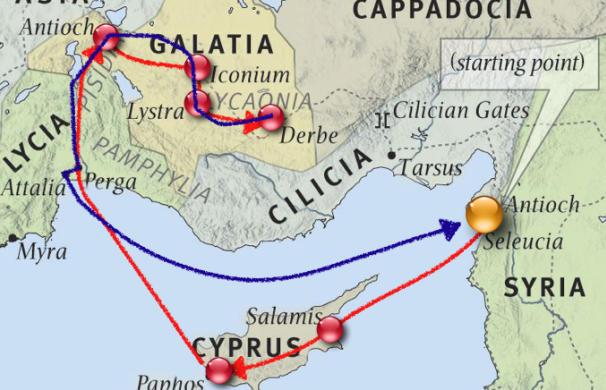 acts 13-14 map